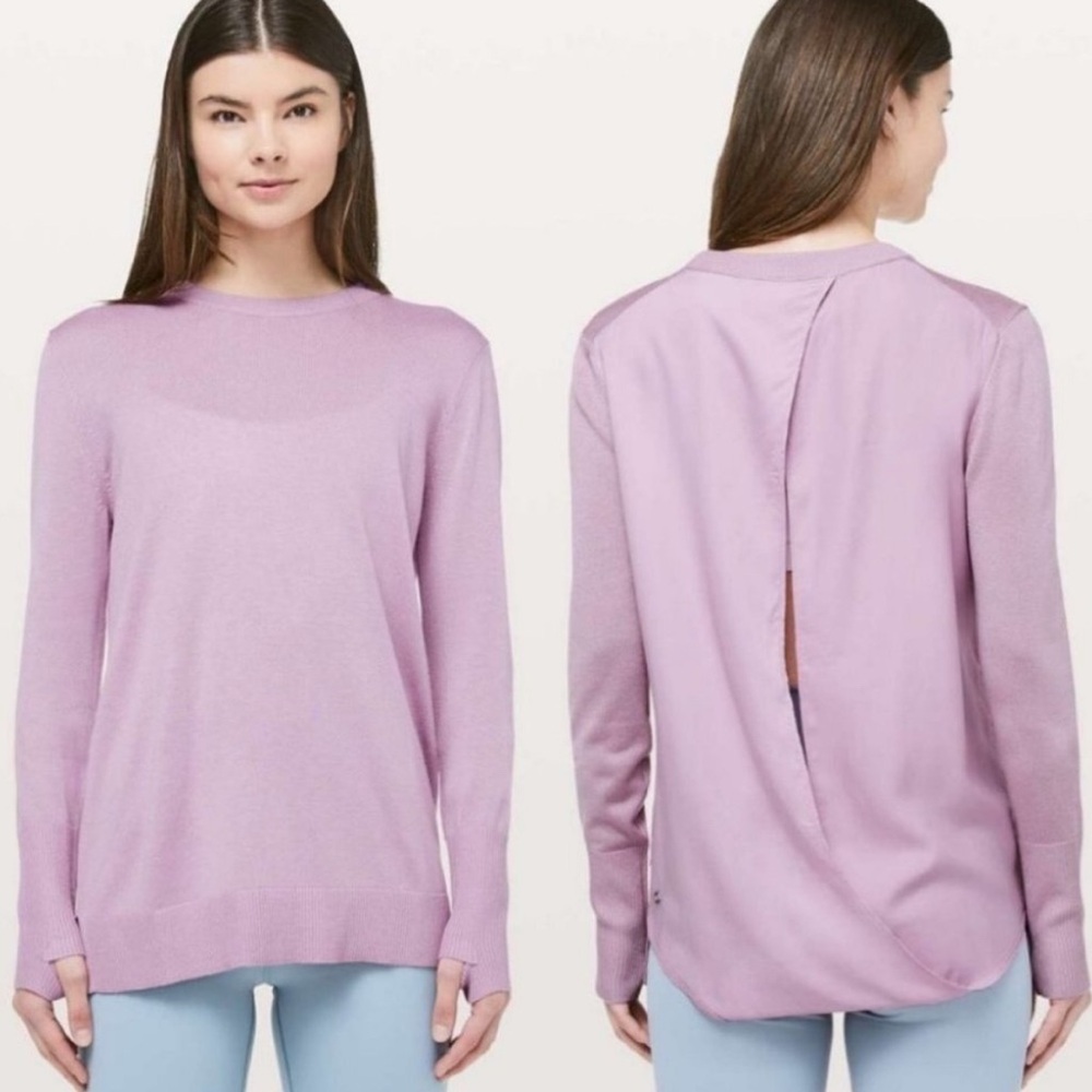 Lululemon Cashmere Blush Pink Oversized Relaxed Open Back Sweater